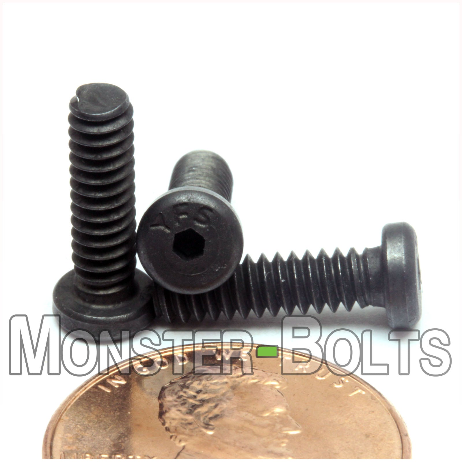 #6-32 x1/2" Low Head Socket Cap screws Alloy Steel w/ Black Oxide, Coarse Thread - Monster Bolts