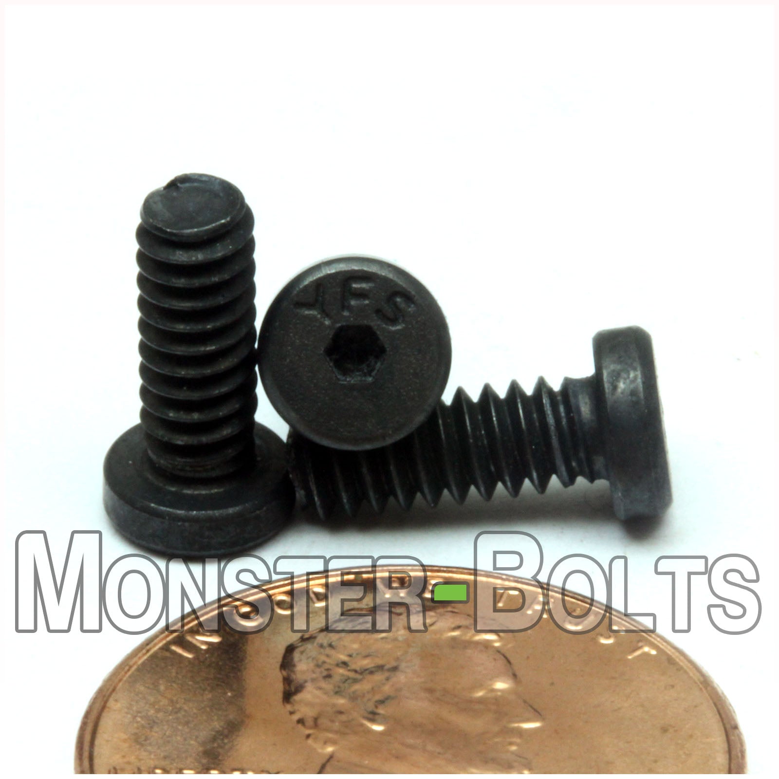 #6-32 x3/8" Low Head Socket Cap screws Alloy Steel w/ Black Oxide, Coarse Thread - Monster Bolts