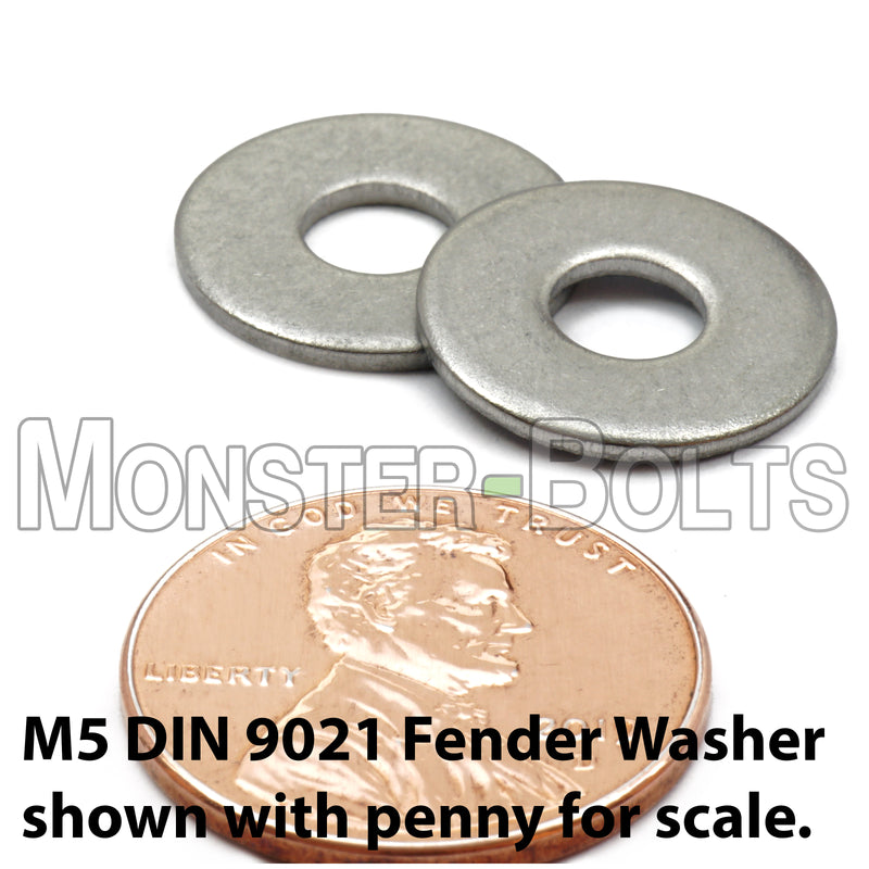 Metric Fender Washer - Stainless Steel DIN 9021, 18-8 / A2