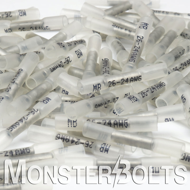 MonsterBolts Crimp and Seal Clear Butt Connectors