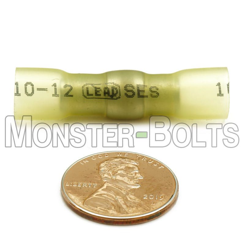 SES MultiLink Waterproof Crimp and Solder Butt Connectors, Yellow, 12-10 AWG - Lead Free - Monster Bolts
