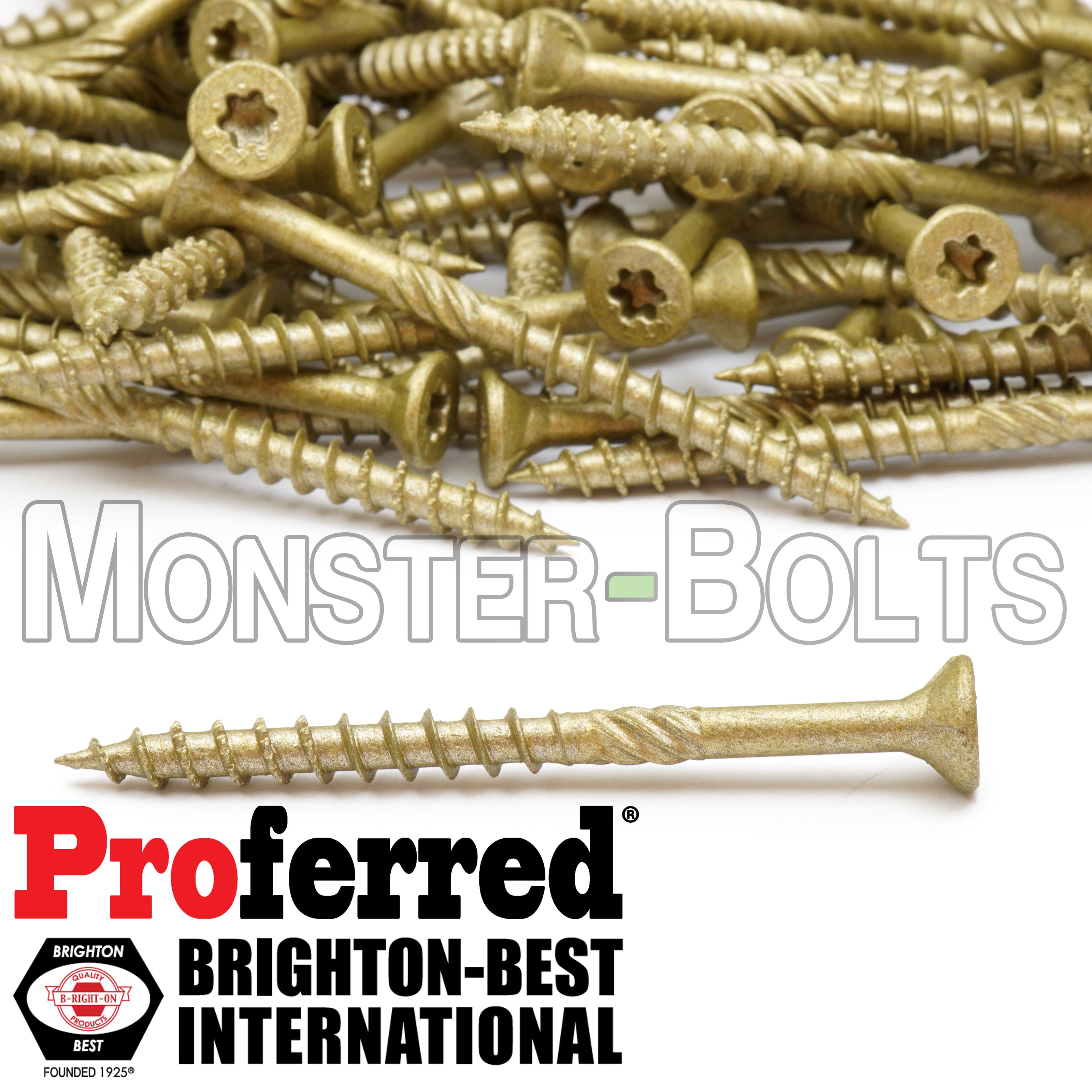 Proferred Max Drive #10 Torx Flat Head Deck Screws with SKT Coating – Group Shot