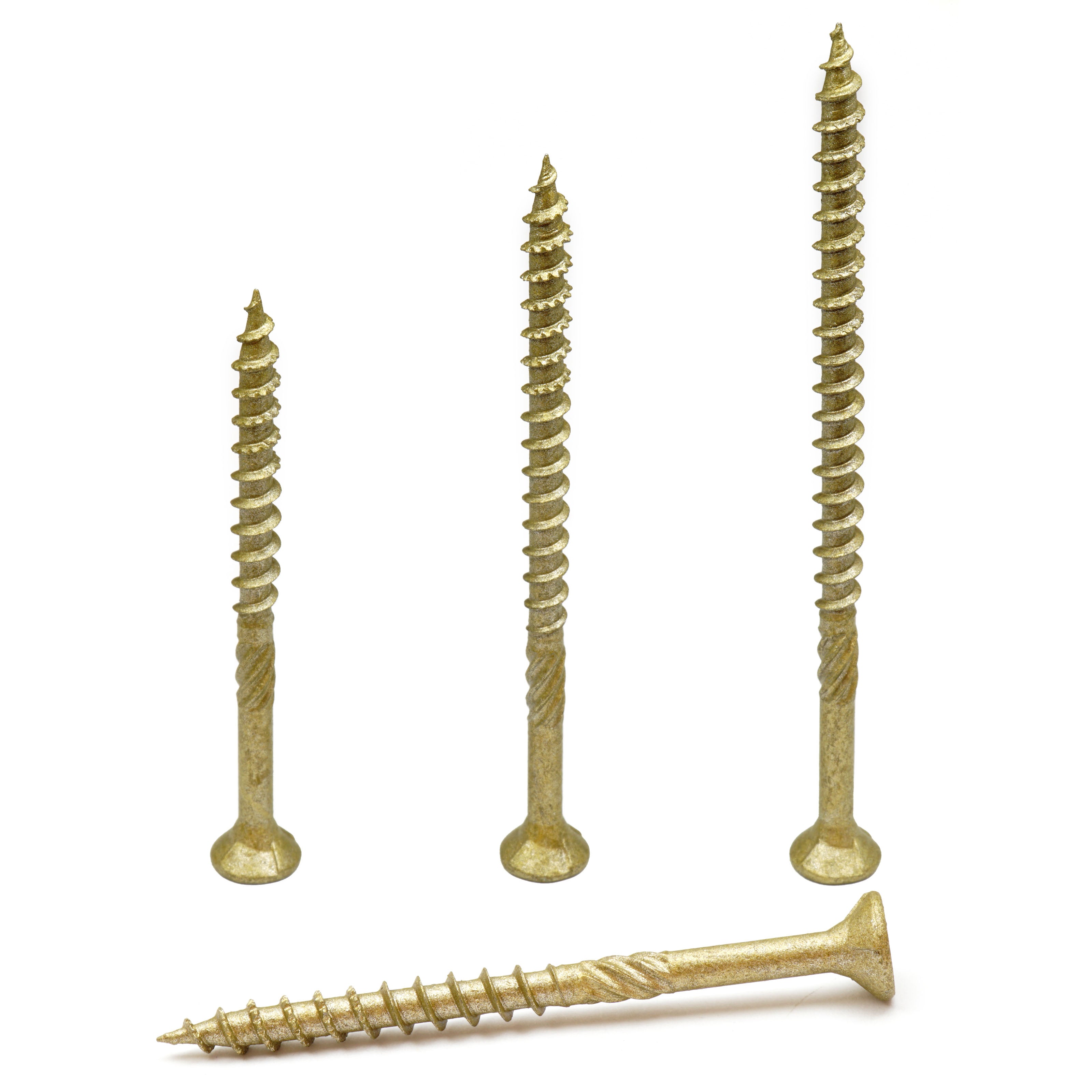 Proferred Max Drive #9 Star (Torx) Drive Deck Screws Displayed Vertically and Horizontally