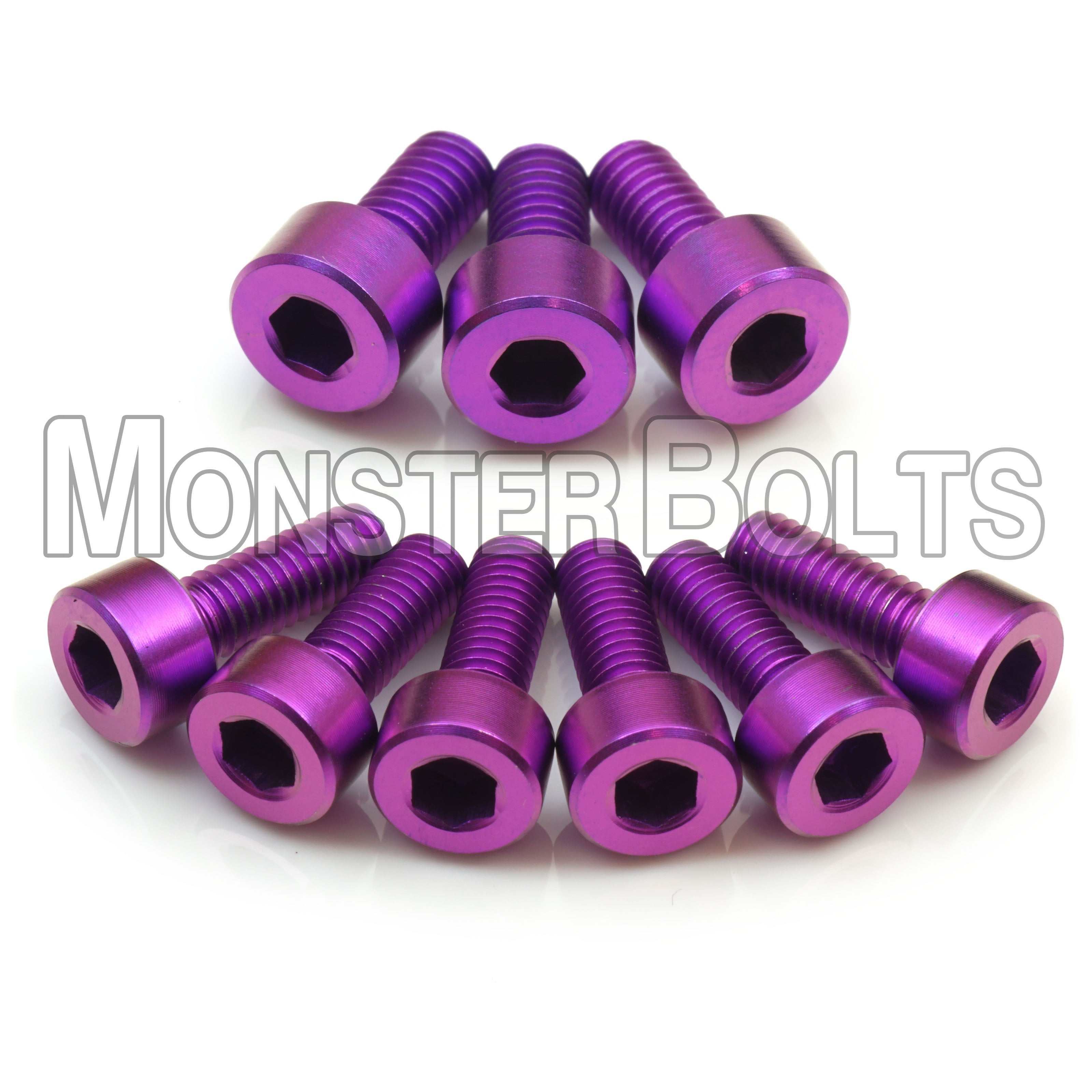 Guitar Locking Nut and Saddle Intonation Screws, Purple Anodized Titanium for Floyd Rose Tremolo - Monster Bolts