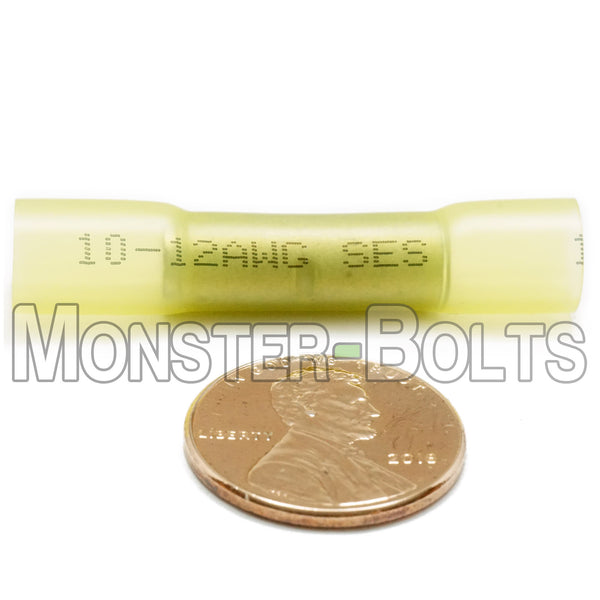SES Krimpa-Seal Waterproof Crimp Butt Connectors, Yellow, 10-12 AWG - Monster Bolts