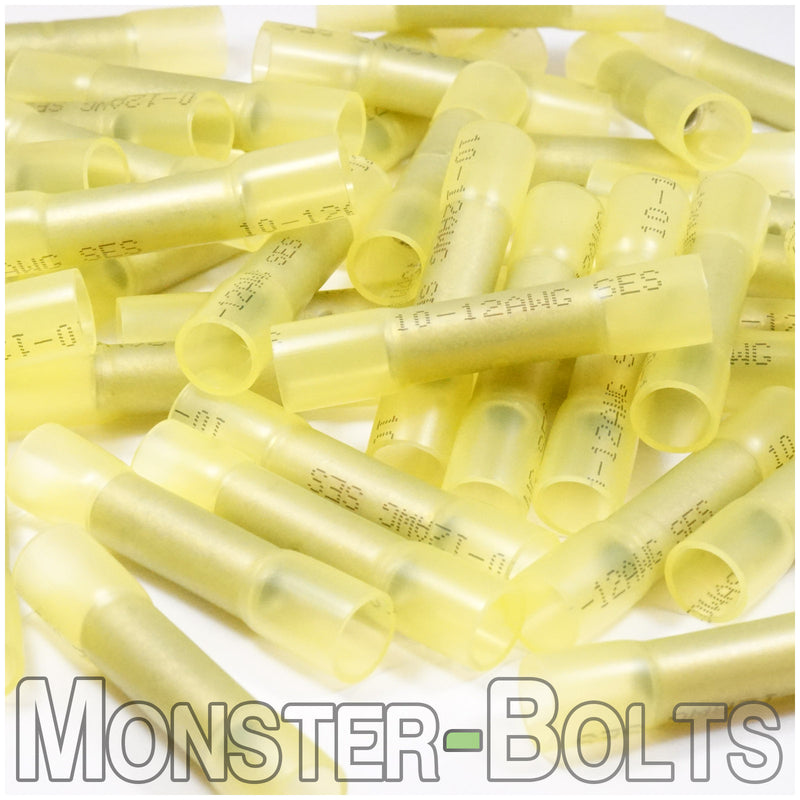 SES Krimpa-Seal Waterproof Crimp Butt Connectors, Yellow, 10-12 AWG - Monster Bolts