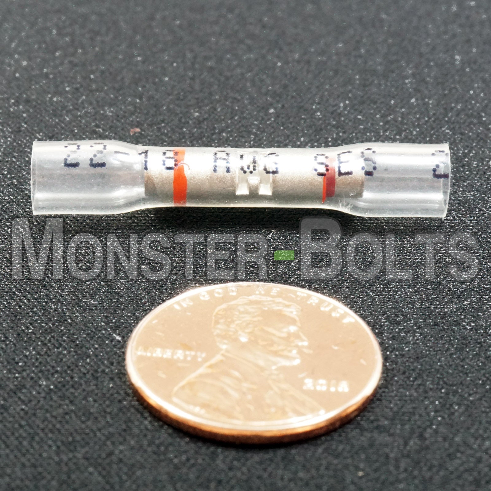 SES OptiSeal Waterproof Butt Connectors, Crystal Clear Tubing w/ Red Stripes, 22-18 AWG. - Monster Bolts