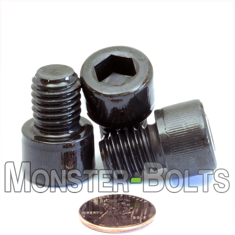 1/2"-13 x 5/8" Socket Cap screw, alloy steel with black oxide finish. Shown with US penny for screw size.