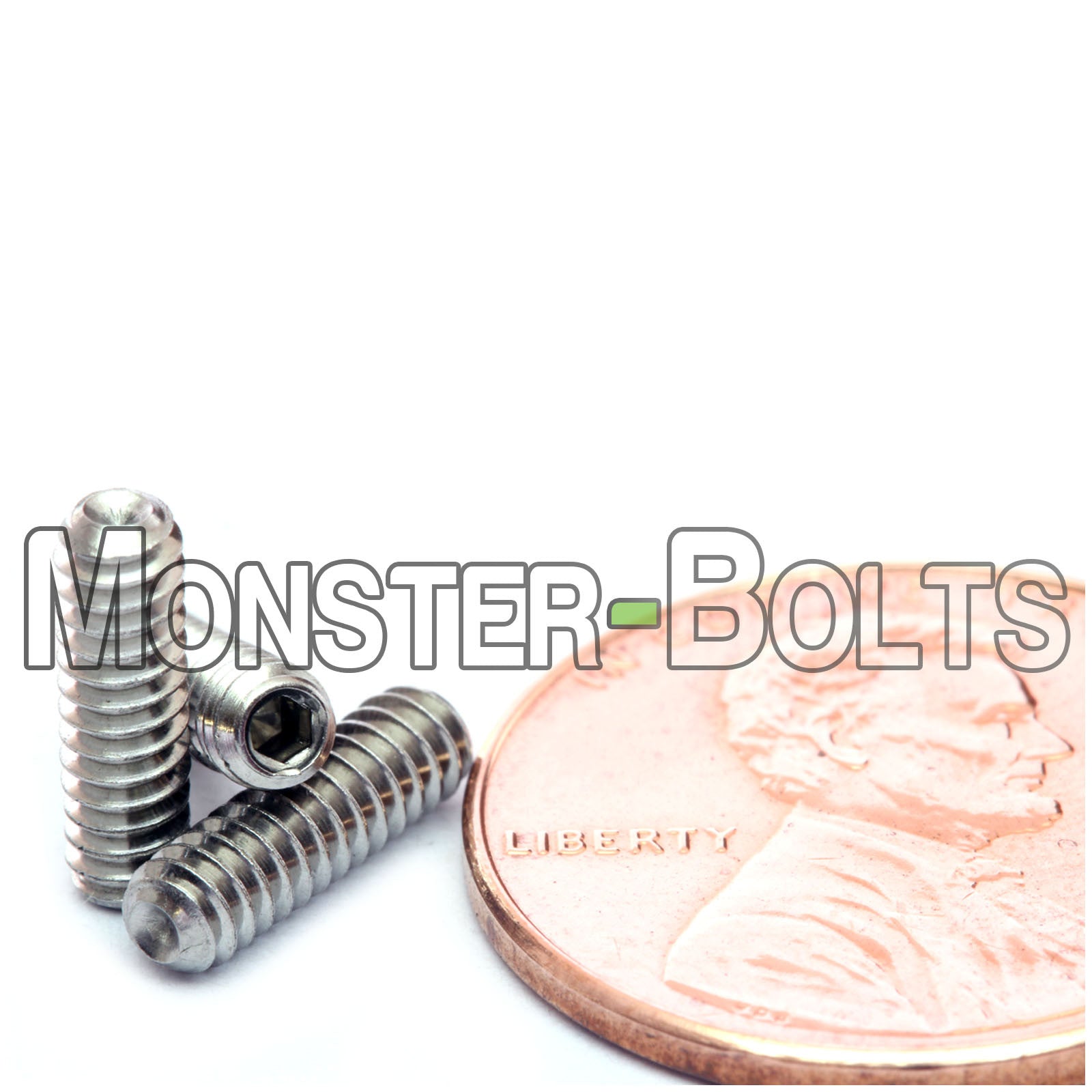 Stainless Steel #4-40 x 3/8" Allen key set screws with cup point.