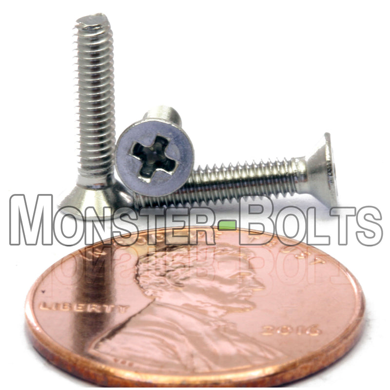 Stainless Steel M2.5 x 12mm Phillips Flat Head screws.