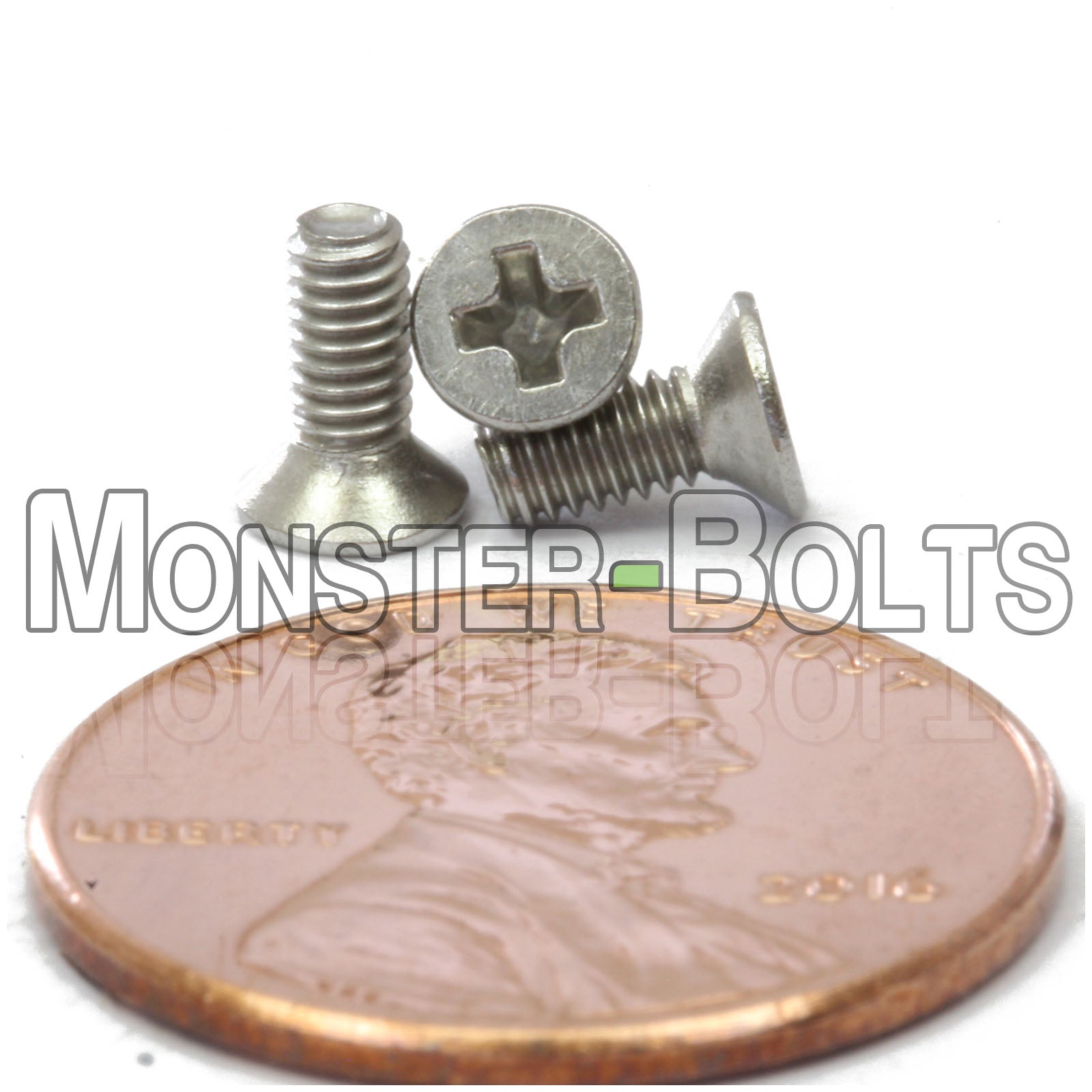 Stainless Steel M2.5 x 6mm Phillips Flat Head machine screws.