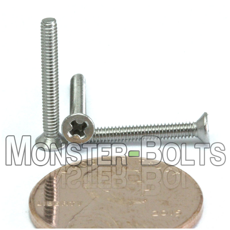 Stainless Steel countersunk M2 x 16mm Phillips Flat Head machine screws.