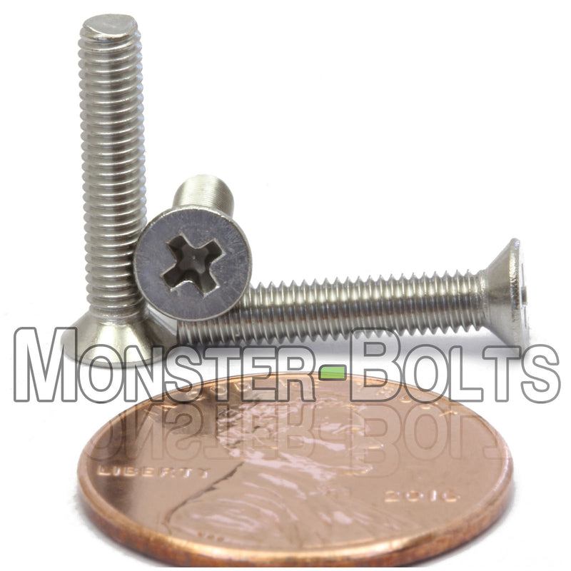 Stainless Steel countersunk M3 x 16mm Phillips Flat Head machine screws.