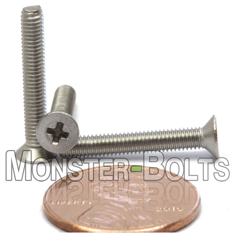 Stainless Steel M3 x 20mm Cross Recess Phillips Flat Head machine screws.
