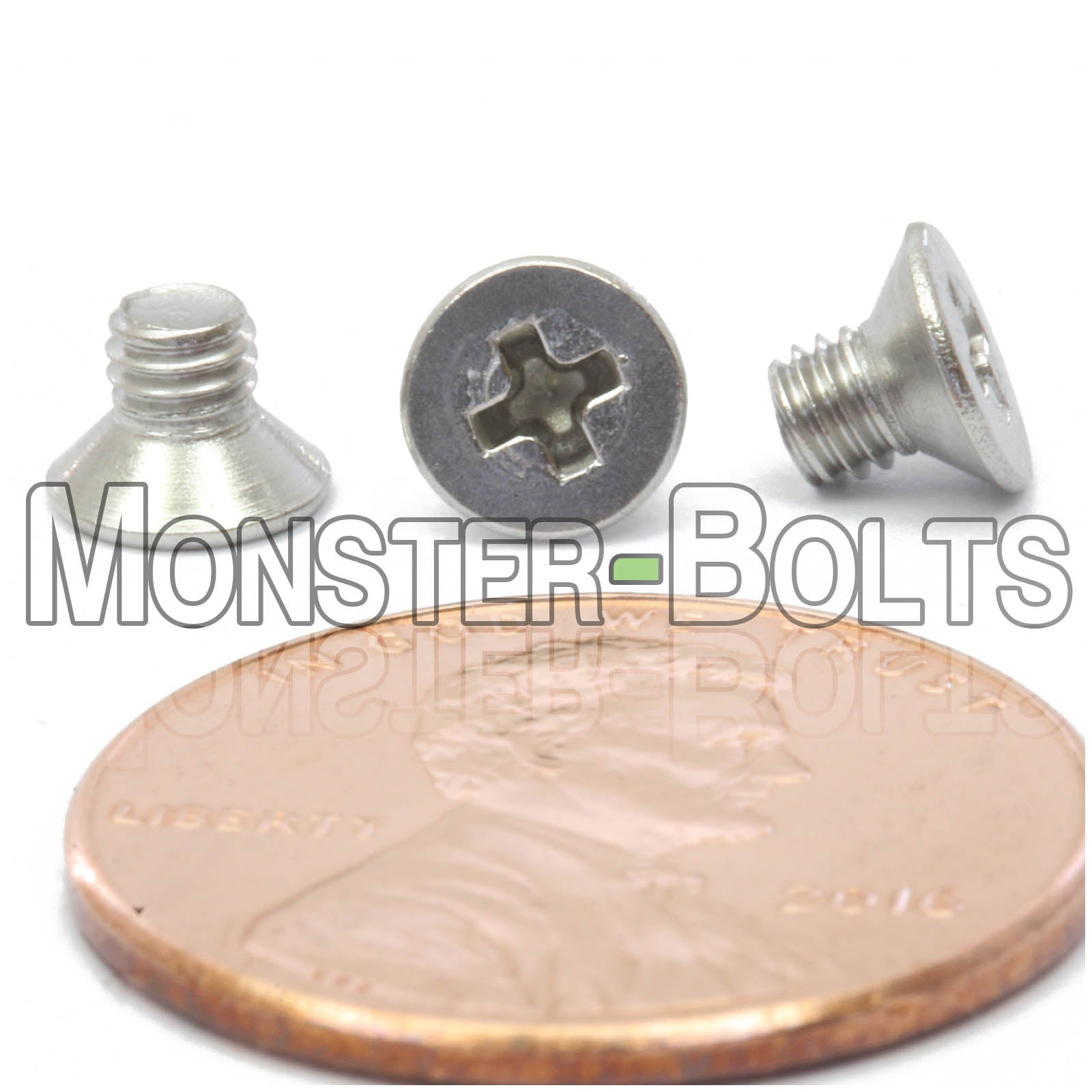 Stainless Steel M3 x 4mm Phillips Flat Head machine screws.