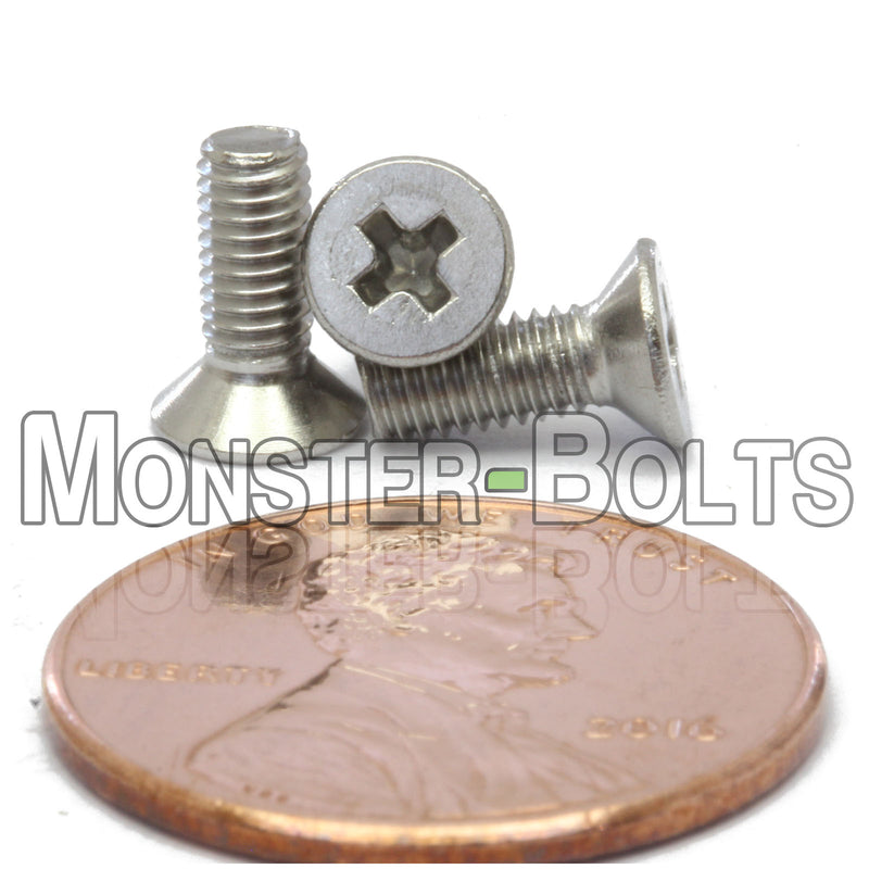 Stainless Steel metric M3 x 8mm Phillips Flat Head screws.