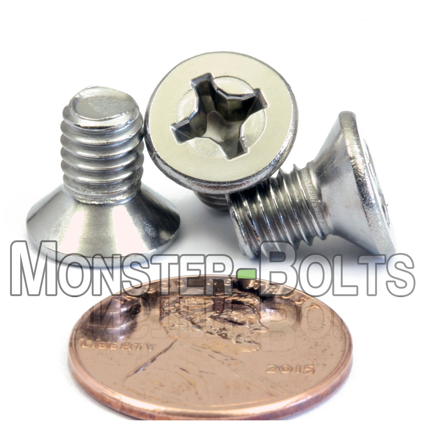 Stainless Steel M6 x 10mm Phillips Flat Head machine screws.