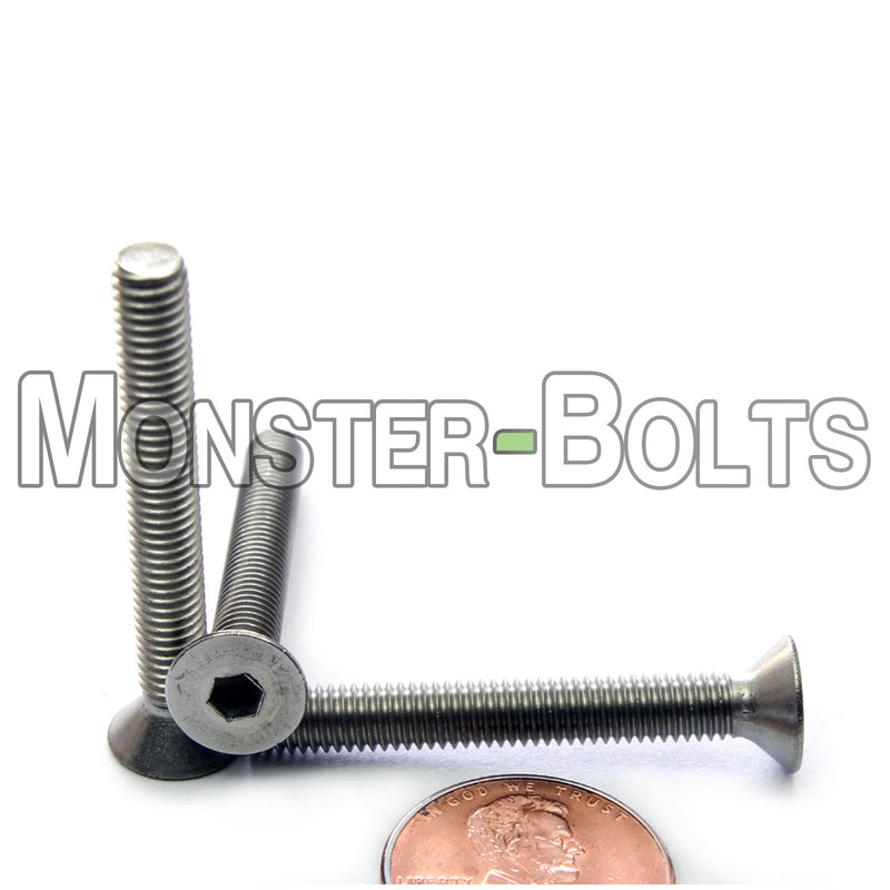 #10-32 Stainless Steel Flat Head Socket Cap screws, 18-8 / A2, Fine Thread