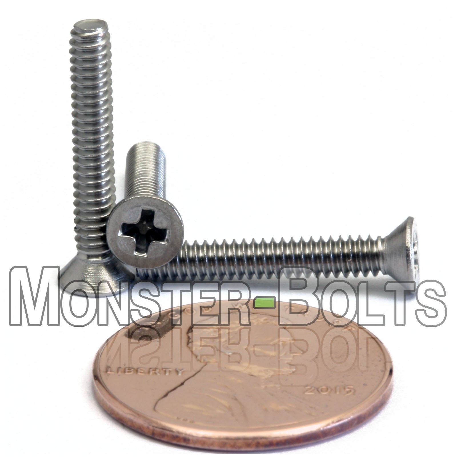 Stainless Steel #4-40 x 3/4" phillips flat head machine screw.