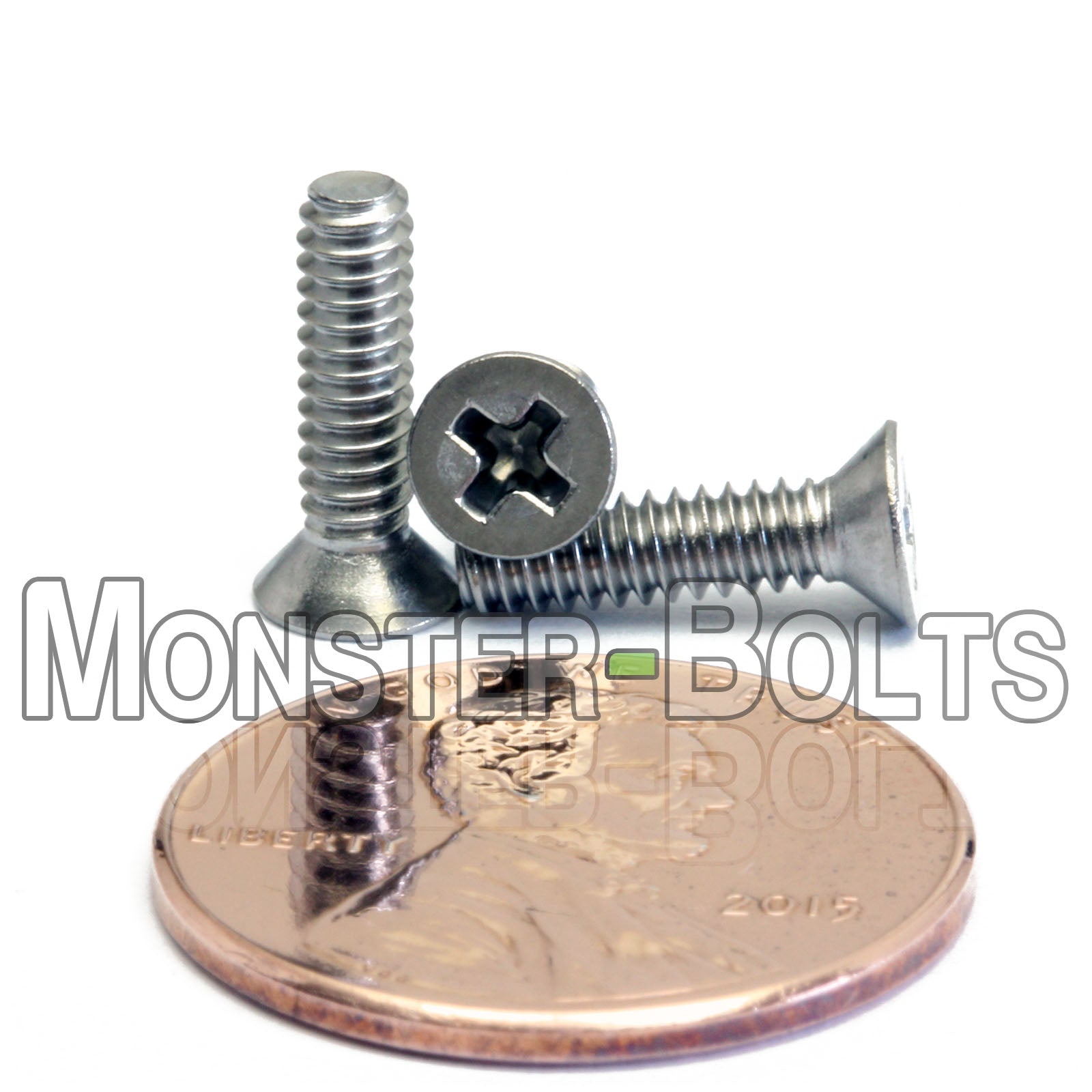 Stainless Steel #4-40 x 7/16" phillips flat head machine screw.