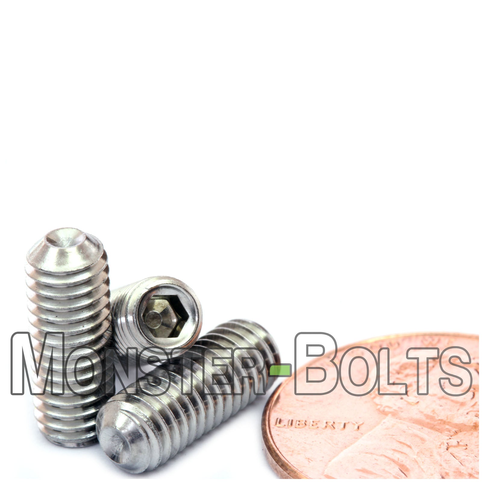 Stainless Steel #10-32 x 1/2" Allen key Cup Point set screws