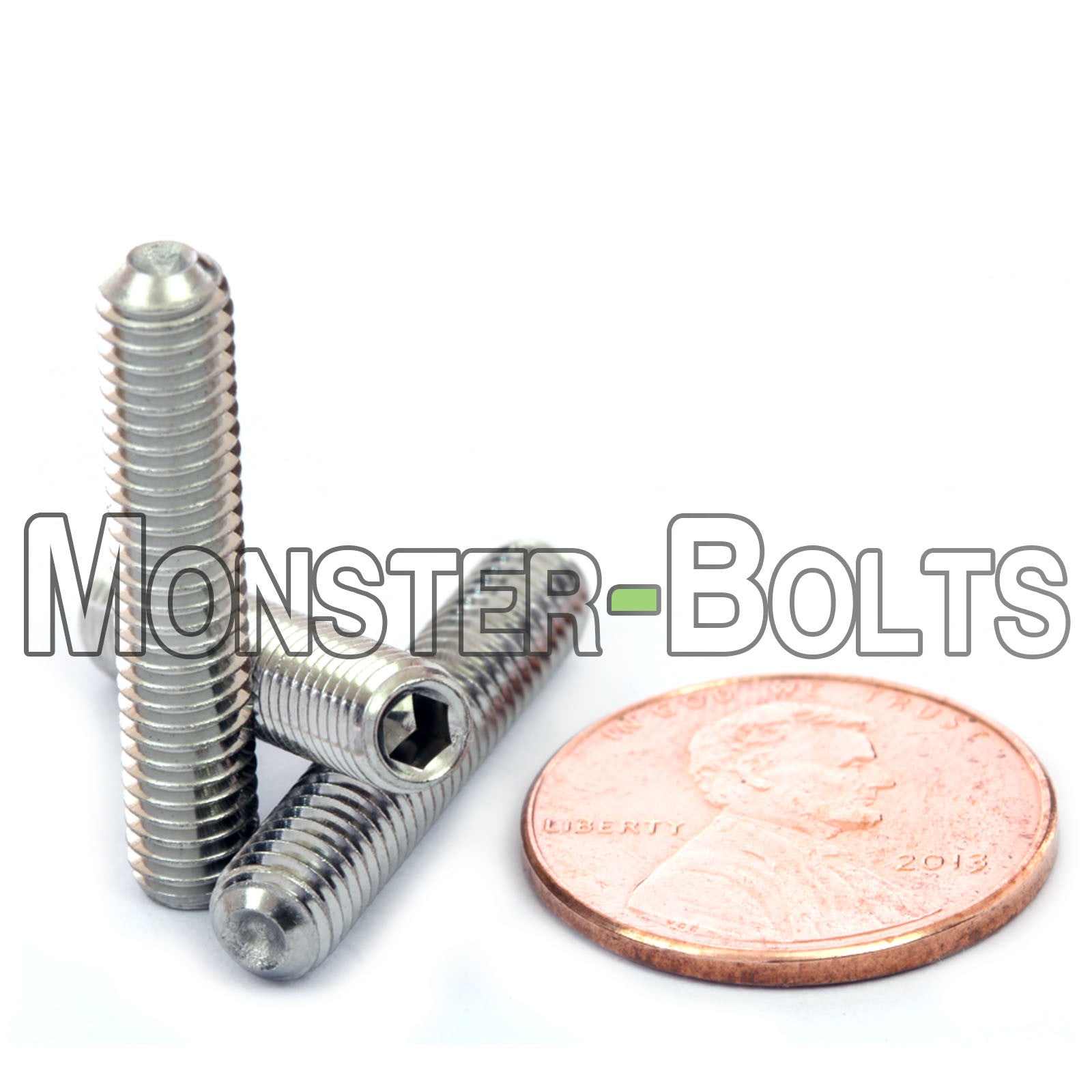 Stainless Steel #10-32 x 1" Allen key Cup Point set screws