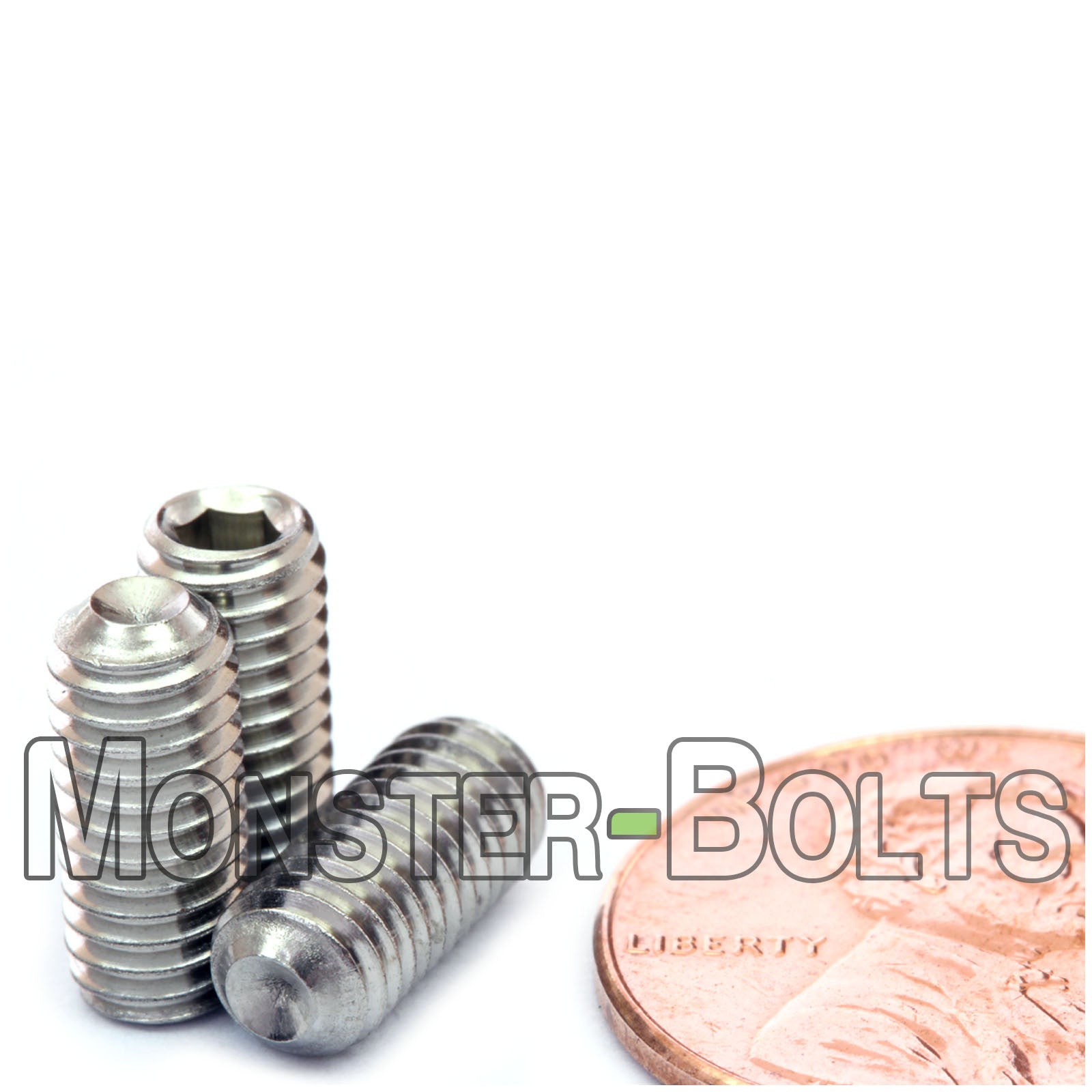 #10-32 x 7/16" Cup point socket set screws, Stainless Steel