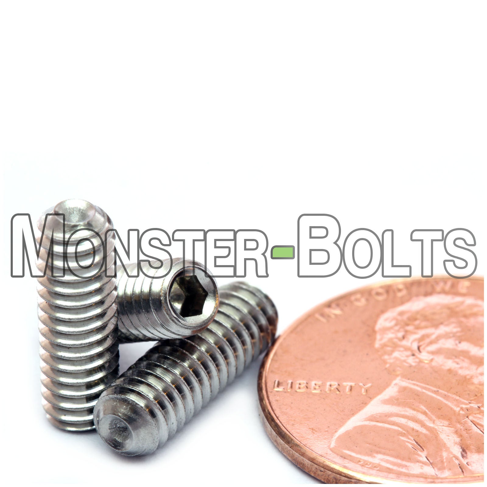 Stainless Steel #8-32 x 1/2" Allen key Cup Point set screws