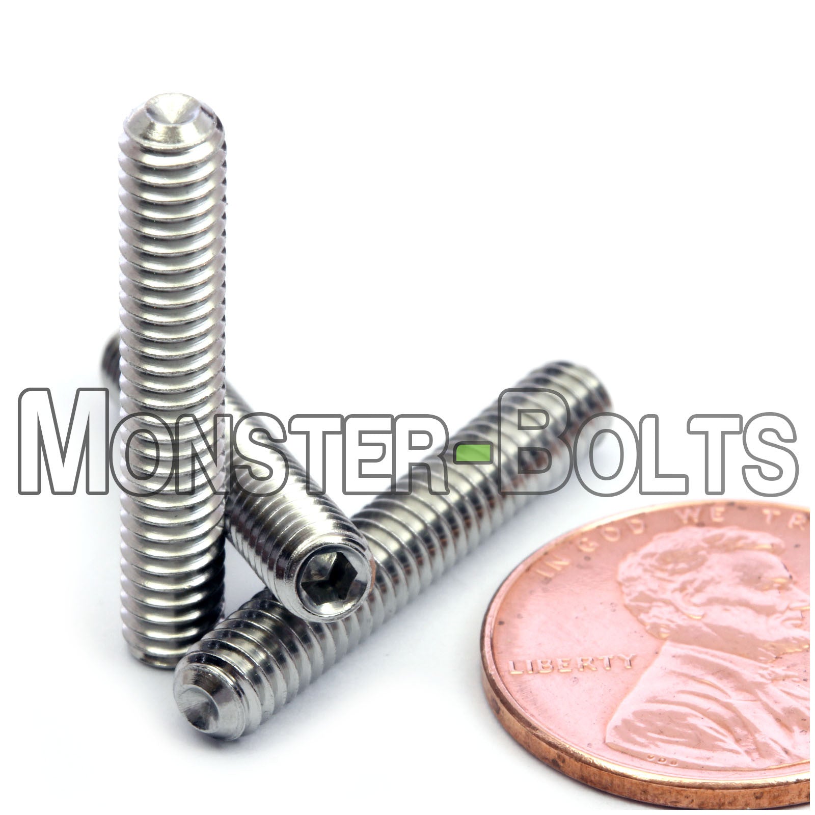 Stainless Steel #8-32 x 1" Allen key Cup Point set screws