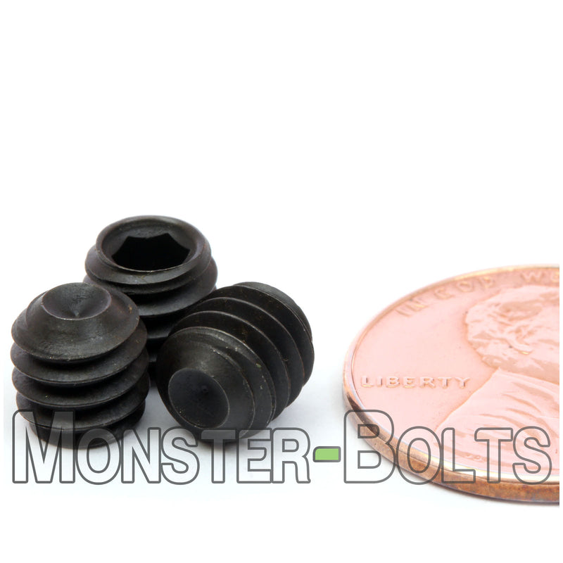 1/4-20 x 1/4" Cup point socket set screws, alloy steel Black oxide