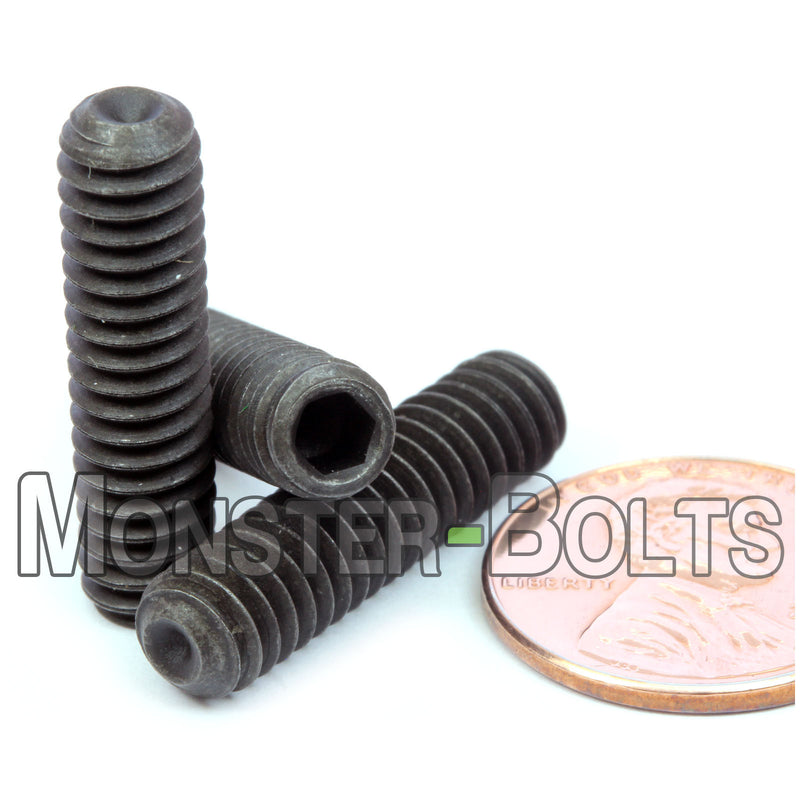 Black 1/4-20 x 1" Allen key Cup Point set screws