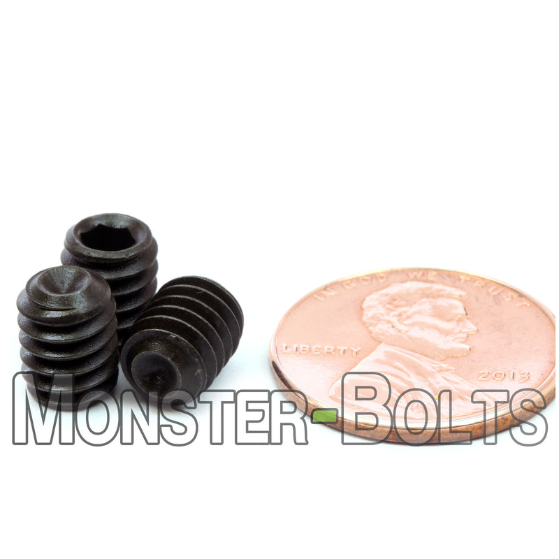 Black 1/4-20 x 5/16" Cup point socket set screws