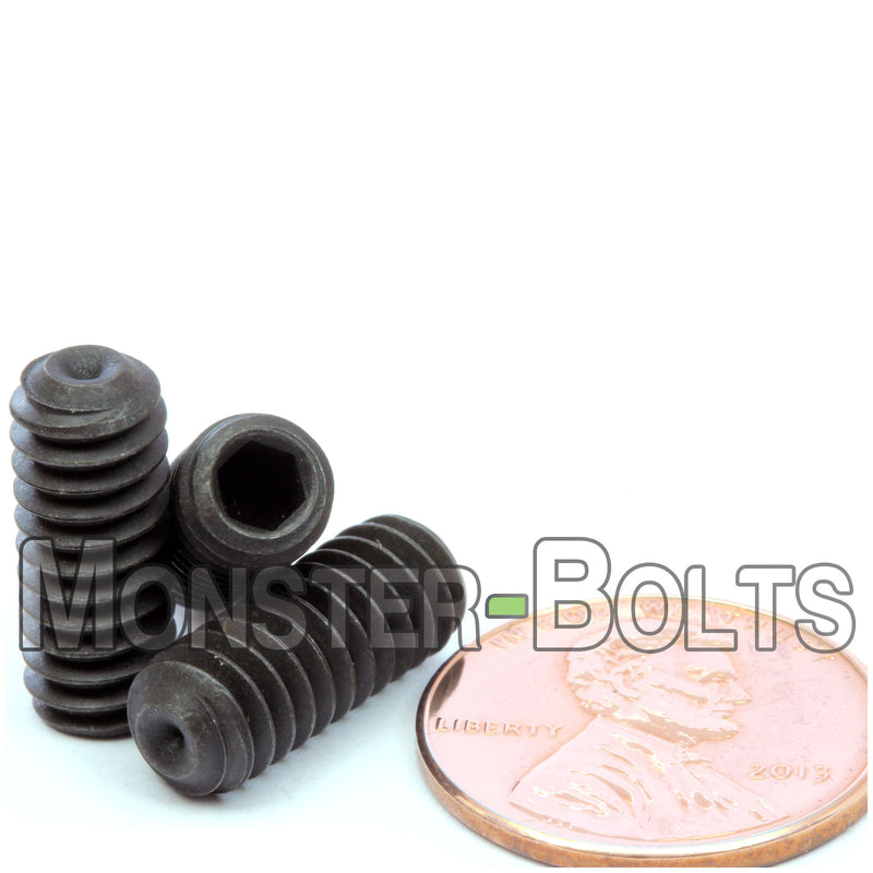Black 1/4-20 x 5/8" Cup point socket set screws