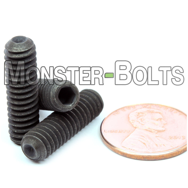 1/4-20 x 7/8" Cup point socket set screws, alloy steel black oxide