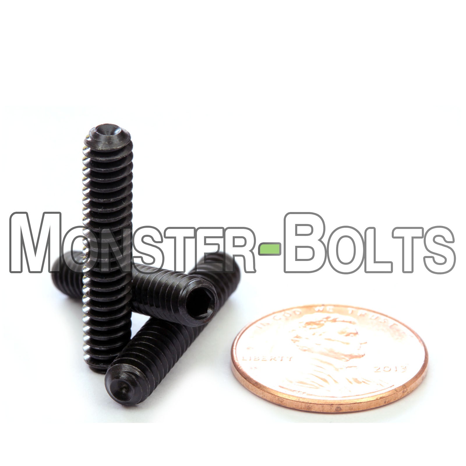 Black #10-24 x 1" Allen key Cup Point set screws