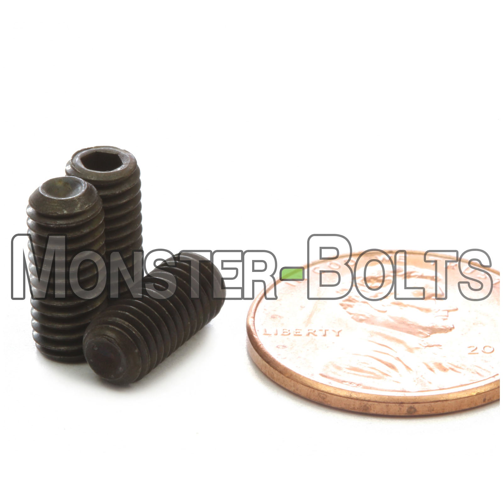 #10-24 x 7/16" Cup point socket set screws, alloy steel black oxide