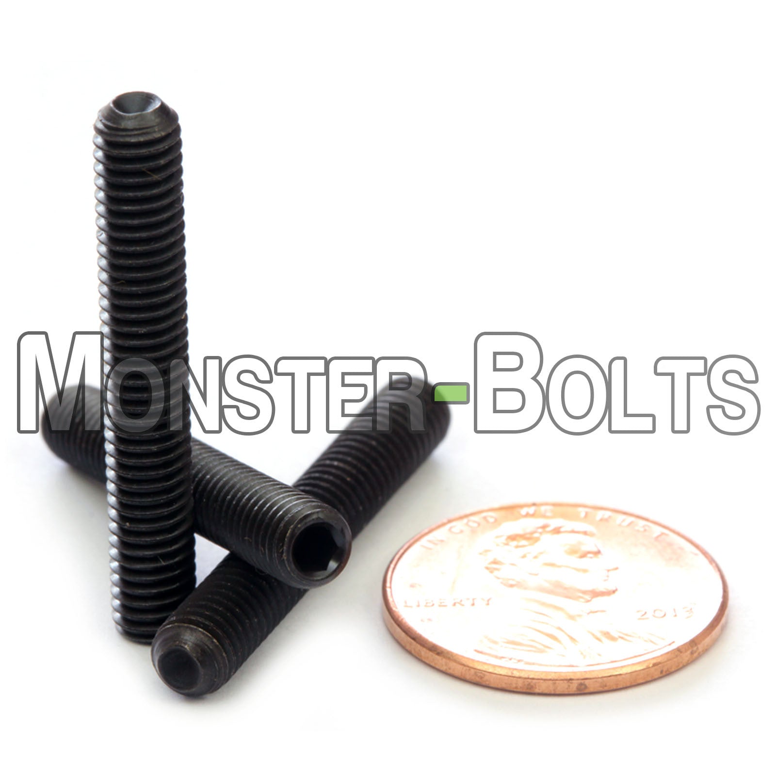 Black #10-32 x 1-1/4" Cup point socket set screws