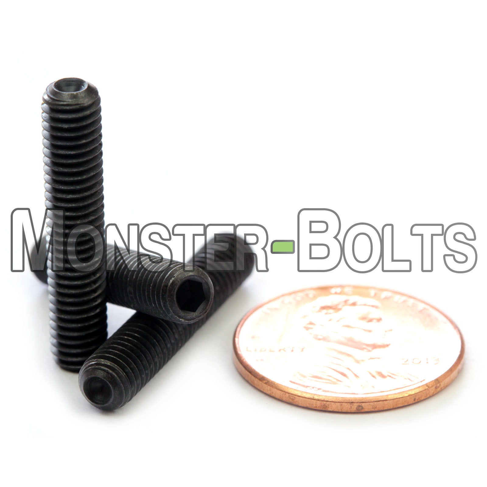 Black #10-32 x 1" Allen key Cup Point set screws