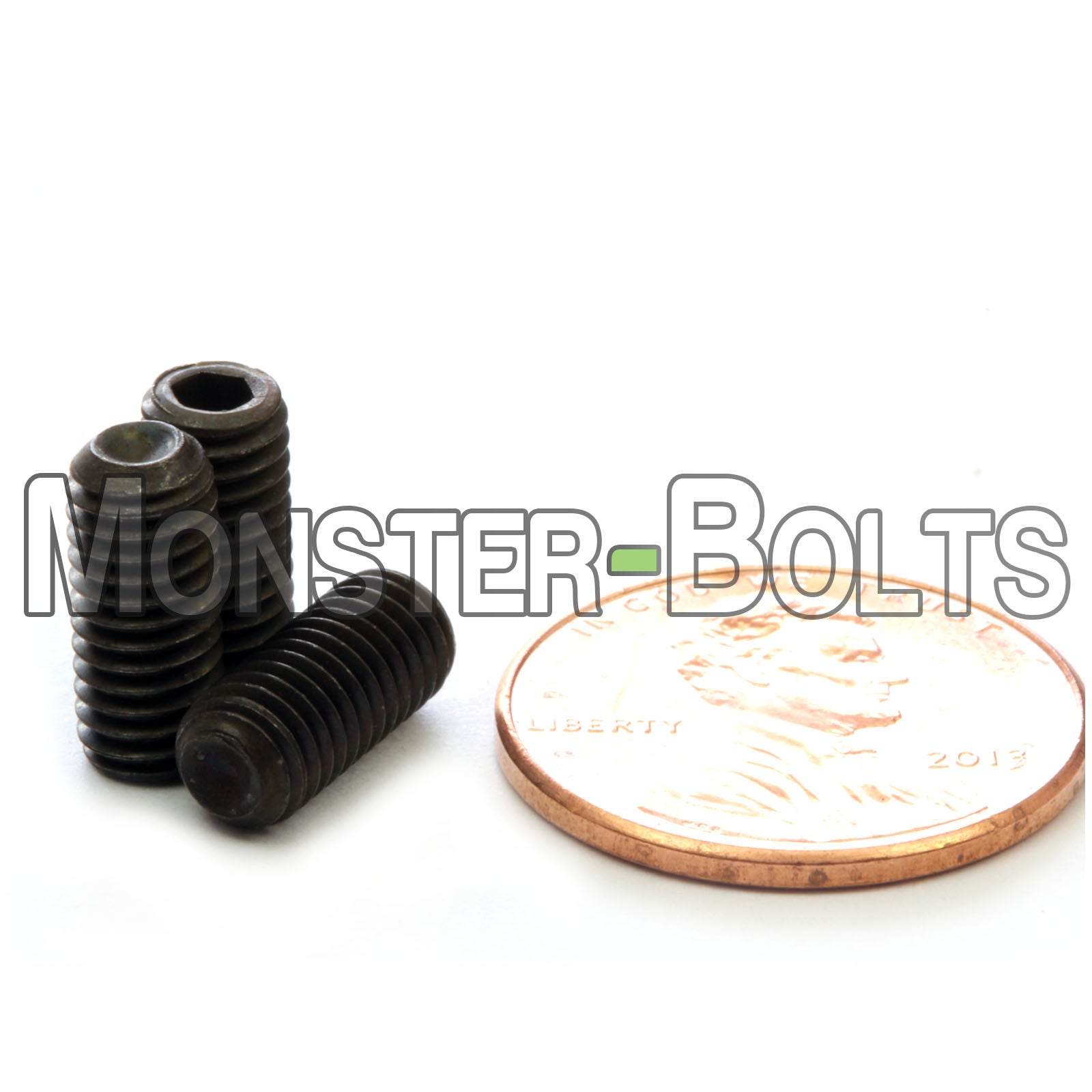 #10-32 x 7/16" Cup point socket set screws, alloy steel black oxide