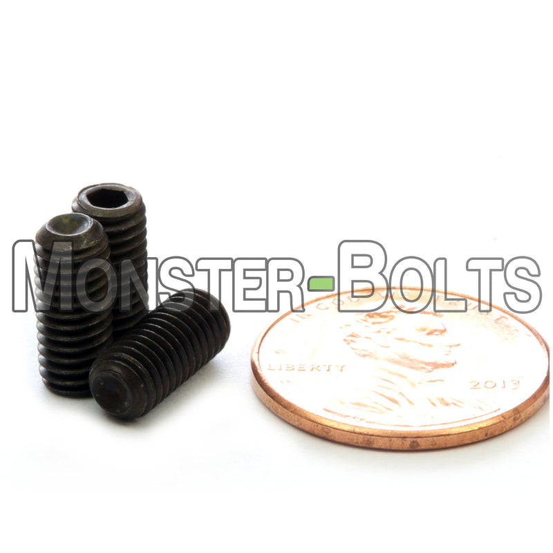 #10-32 Socket Set screws with Cup Point, Alloy Steel with Black Oxide