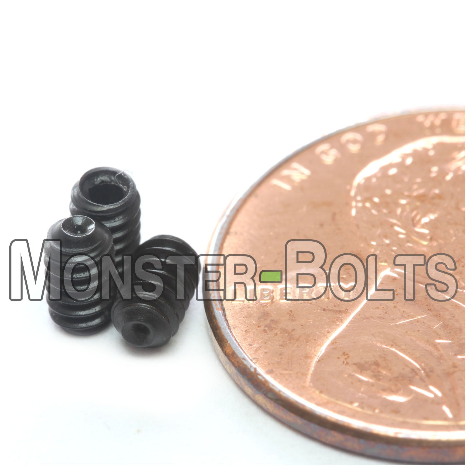 Black #4-40 x 3/16" Socket set screws with Cup Point