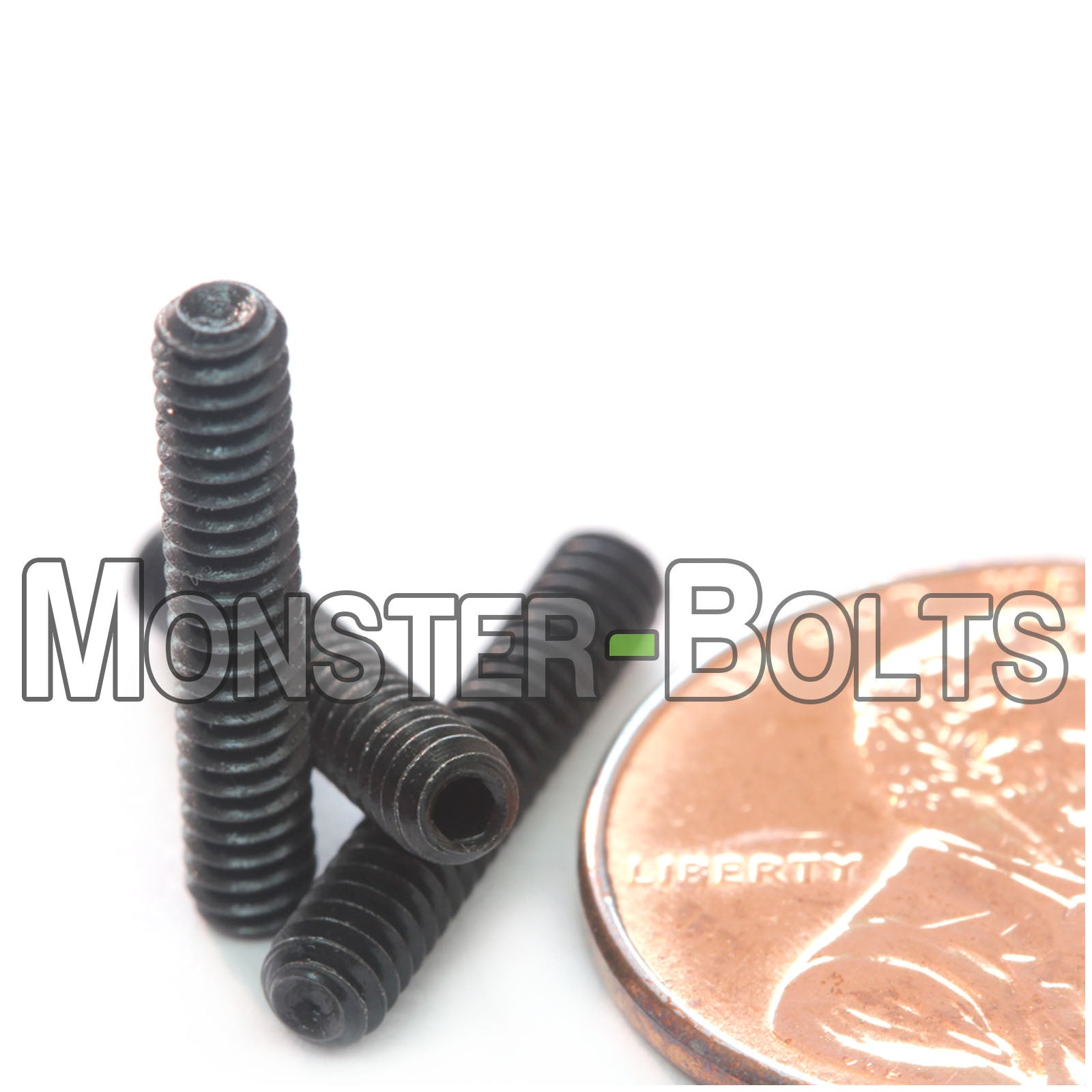 Black #4-40 x 5/8" Cup point socket set screws