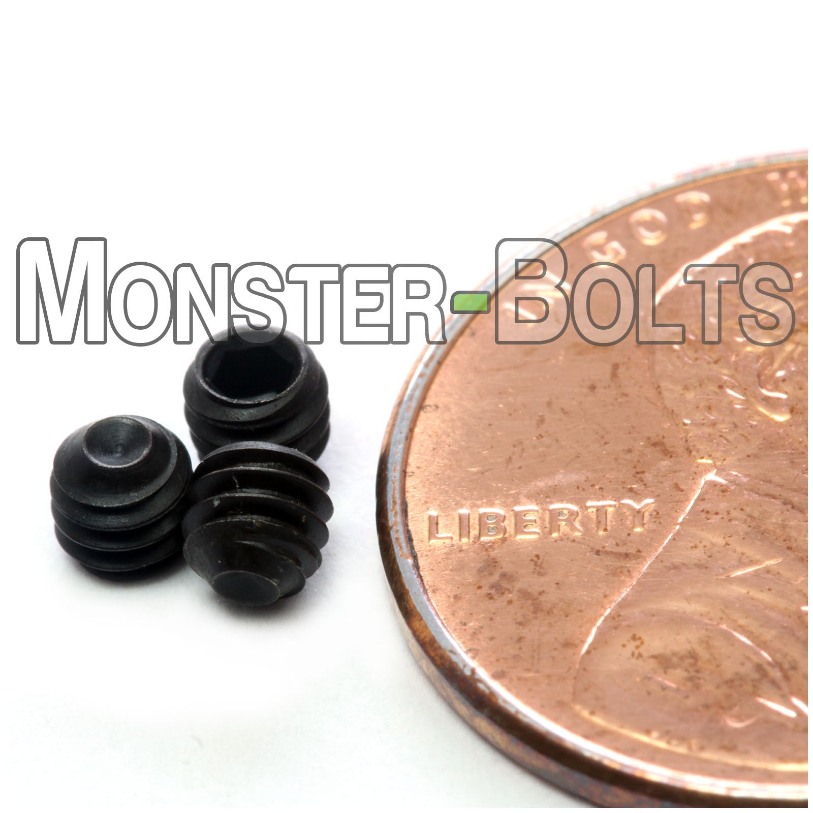 Black #5-40 x 1/8" Cup point socket set screws