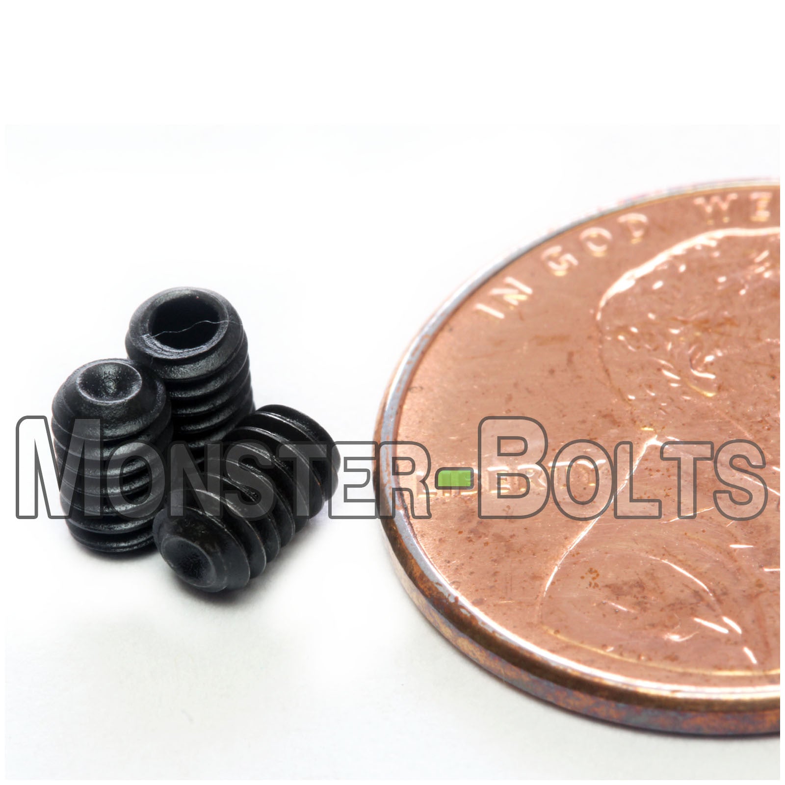 Black #5-40 x 3/16" Socket set screws with Cup Point