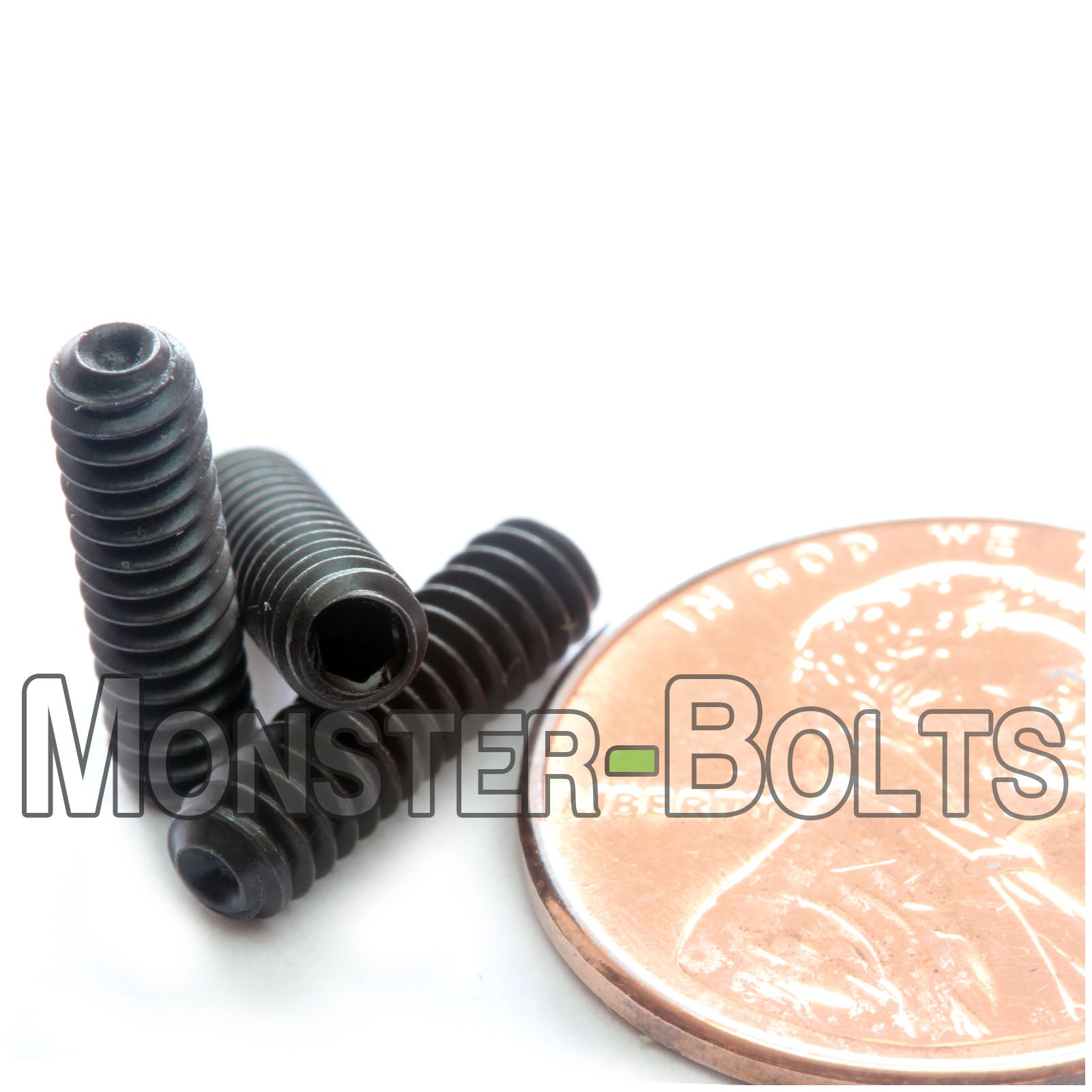 Black #6-32 x 1/2" Cup point socket set screws