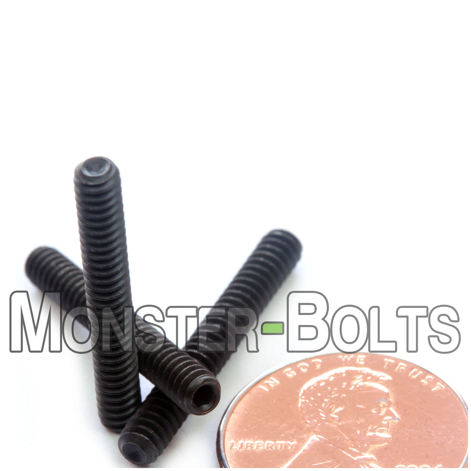 #6-32 x 1 inch cup-point socket set screws, alloy steel Black oxide