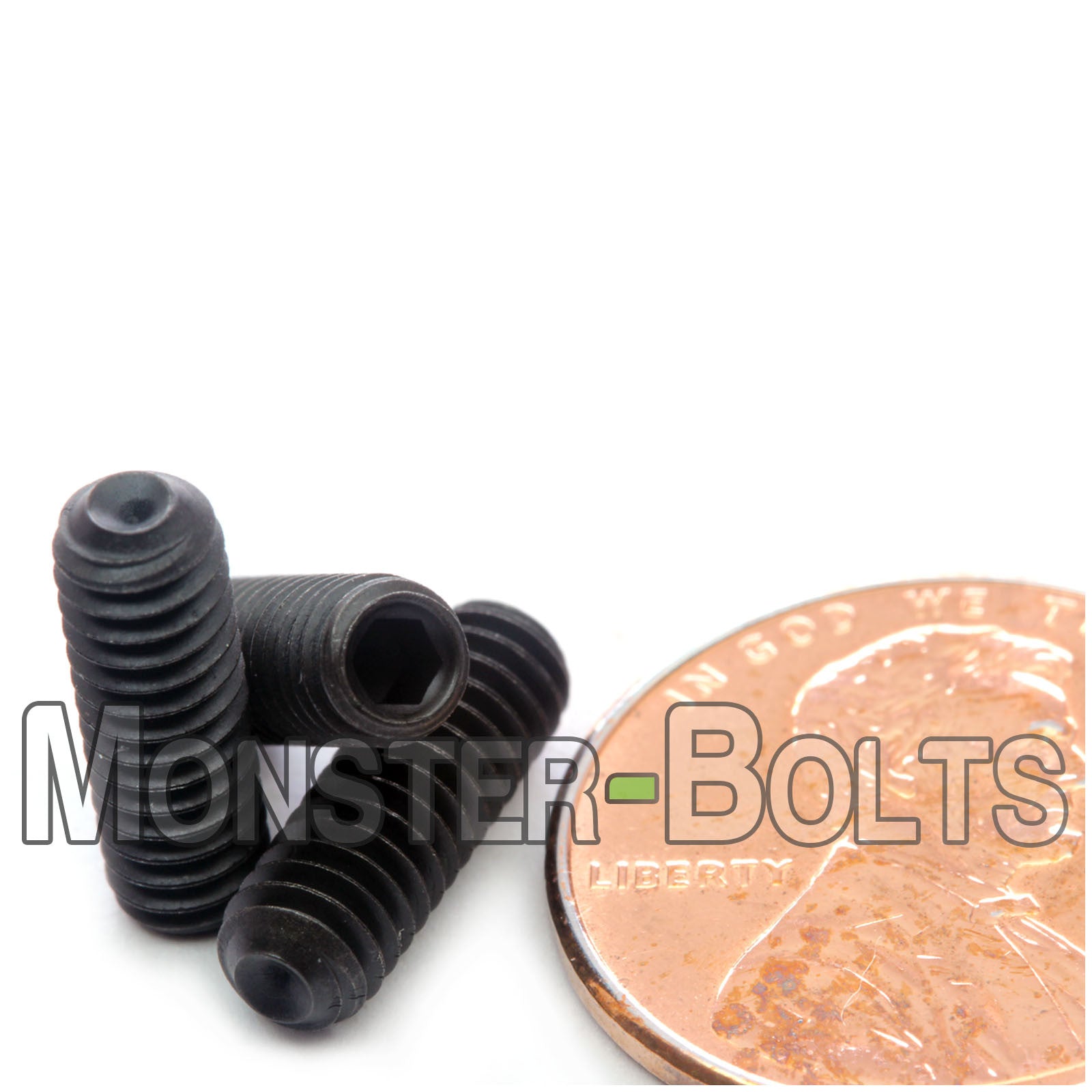 Black #8-32 x 5/8" Cup point socket set screws