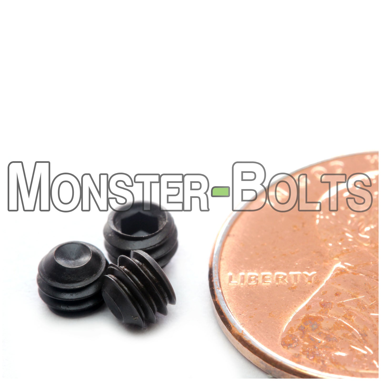 Black #8-32 x 1/8" Cup point socket set screws