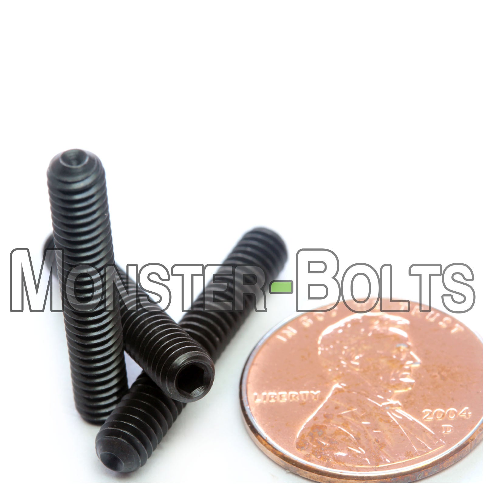 Black #8-32 x 1" Allen key Cup Point set screws