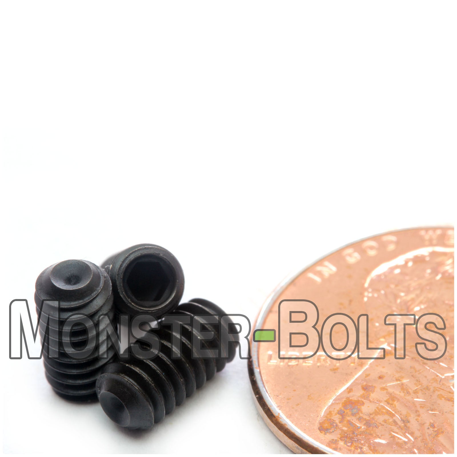 Black #8-32 x 5/16" Cup point socket set screws